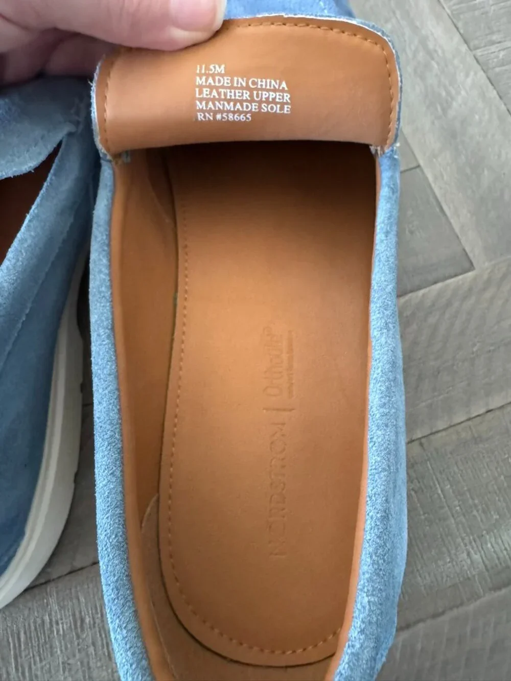 Nordstrom Harrison Casual Loafer Blue Skyway Orthotic Suede Leather Men's 11.5 M